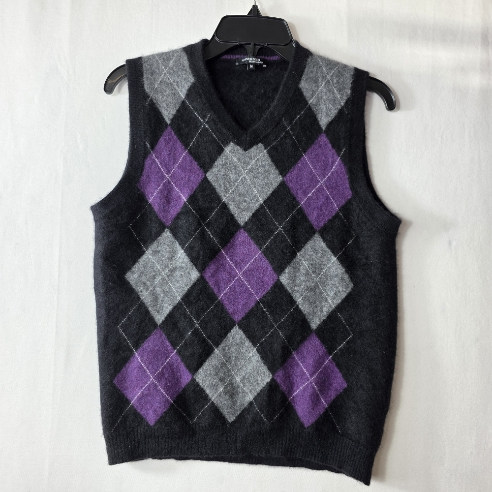 Jan Paulsen Avenue Foch Cashmere argyle knit Vest
